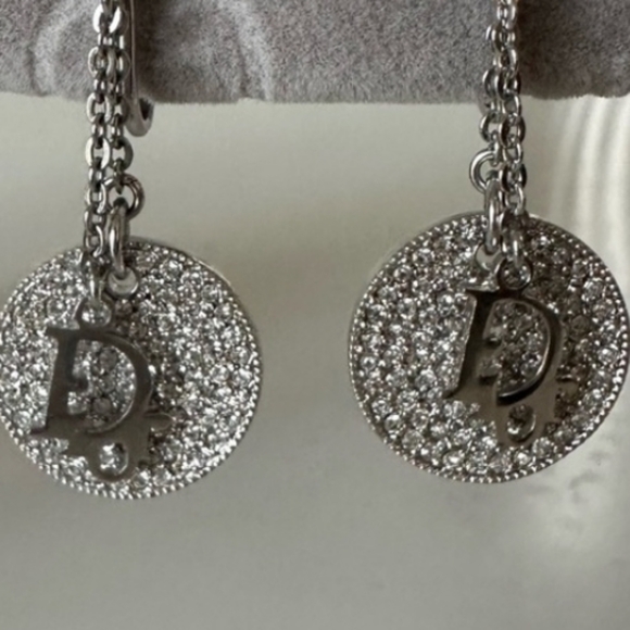 Dior Silver Crystal Drop Clip Earrings/ Gorgeous! - Picture 4 of 4